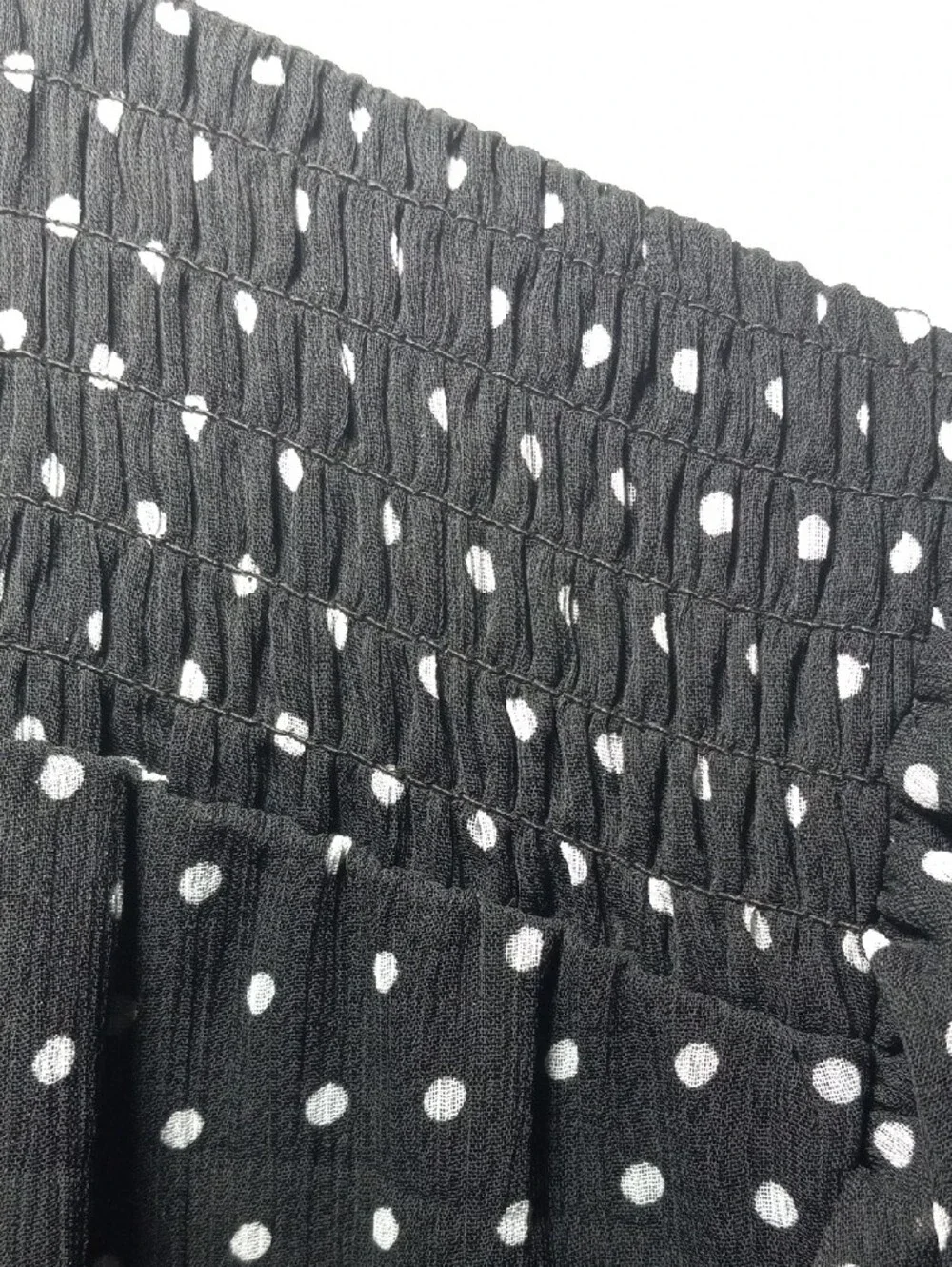 CeCe Black and White Polka Dot Tie-Neck Blouse - Picture 3 of 7